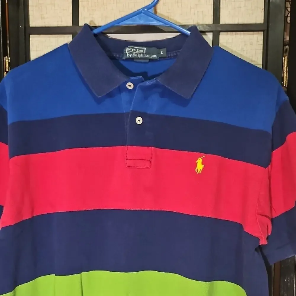 Vintage 90s Polo by Ralph Lauren Men's Colorful Striped Polo